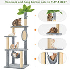 Cat Tree for Indoor Cats, 55 Inch Cat Tower - Image 5
