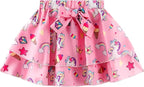 Girls Skirt Set 2 Piece Outfit Toddler Summer Clothes Ruffle Sleeve T-Shirt Bow - Image 7
