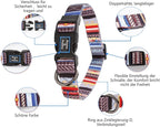 Roses&Poetry Dog Collar with Colourful Stripe Patterns, Adjustable Durable - Image 6