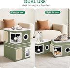 2-Storey Cat House for Indoor Cats, Separate Into 2 Large Cat Bed Cave - Image 2