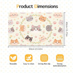 Cat Feeding Mat 24x16 inch Floral Ring Kitten Print Pet Bowl Placemat Non Slip - Image 6