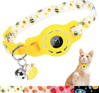 BINGPET AirTag Cat Collar with Bells, Upgraded Safety Elastic Cat Collar with by BINGPET