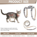 TIESOME Cat Harness and Leash Set, Adjustable Gradient Kitten Harness Escape - Image 2