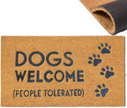 Assaoy Dogs Welcome People Tolerated Doormat Dog Welcome Funny Door Mats by Assaoy