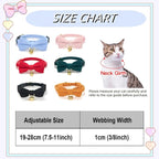 Soft Corduroy Cat Collar with Bell and Bowtie, Safety Breakaway Clasp, - Image 5