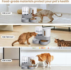 2 Pack Automatic Cat Feeder Stainless Steel Water Dispenser Gravity Food Feeder - Image 6