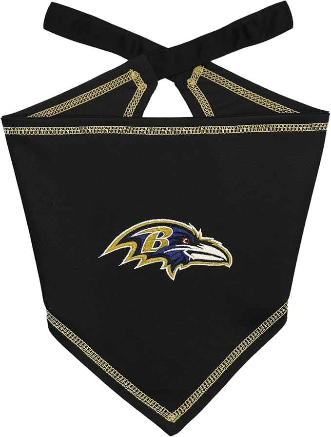 Pets First NFL Baltimore Ravens TIE Bandana, Size Small/Medium. Dog Bandana by PETSFIRST