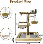 Tfwadmx Bird Perch Natural Wood Stand Toy Parrot Play Stand Platform and - Image 3