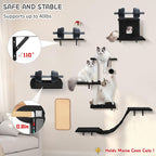 Cat Wall Shelves, 6 in 1 Cat Wall Furniture Set - Image 3