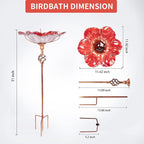 MUMTOP 31 Inch Height Glass Birdbath Birdfeeder - Image 4