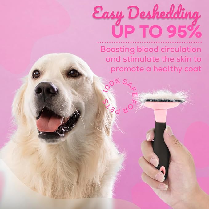 Sinko Deshedding Tool for Dogs & Cats, Pet Grooming Brush, Skin Friendly - Image 6