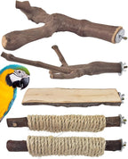 Bissap 5PCS Large Bird Perch Stand, Natural Wood Pole Standing Paw Grinding by Bissap