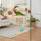 Litewoo Bird Perch Wooden Platform Bird Swing Chew Toys Play Gyms Exercise - Image 4