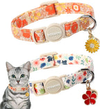 2 Pack Flower Cat Collars Breakaway by DOGWONG