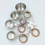 Durable Bird Parrots Pots and Bagel Toys, Pullable Stainless Steel Cup and - Image 3
