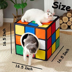 LUCKITTY Cat Condo House with Reversible Cushions and Fluffy Ball Hanging - Image 2