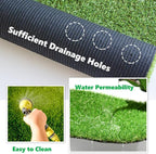 Artificial Grass Outdoor Rug, 3FT x 5FT 0.8 inch Realistic Fake Synthetic Grass - Image 2