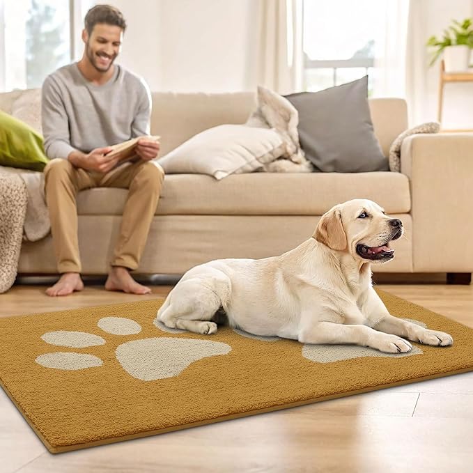 Buganda Dog Door Mat for Muddy Paws, Absorbent Dirt Trapper Washable Indoor - Image 8