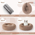 rabbitgoo Cat Beds for Indoor, 20 inches Machine Washable, Fluffy Round Pet Bed - Image 9