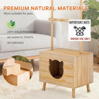 LOYIGA Cat House Side Table, Dog Closet Wooden Pet House Kitten Clothes Rack - Image 4
