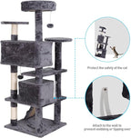 54-Inch Cat Tree for Large Cats, Sturdy Multi-Level Cat Tower - Image 7