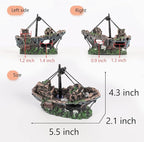 Raeasily Fish Tank Decoration Aquarium Accessories, Shipwreck Decor, Resin - Image 3