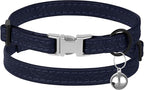 Leather Cat Collar with Buckle and Removable Bell - Image 2