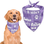 Personalized Dog Bandanas Custom Neckwear Name Button Anti-loosening Dog Scarf by Unknown
