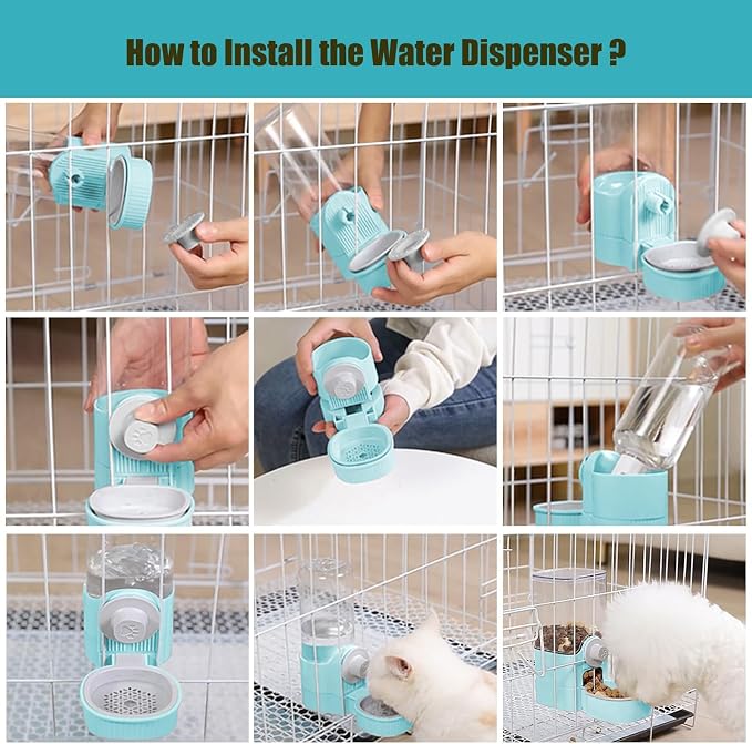 GPY Automatic Hanging Gravity Pet Feeder and Water Dispenser Set ，Automatic - Image 4