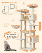Taoqimiao Cat Tree 71-Inch, Cat Tower - Image 3