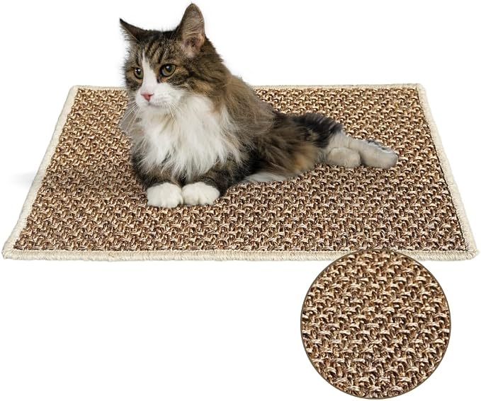 Premium Brazilian Cat Scratcher Mat – 24'' x 16'' Natural Fiber 100% Sisal by TheSisalanaCollection