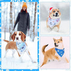 Abbylike 50 Pieces Winter Dog Bandanas Bulk Blue Snowflake Dog Bandanas - Image 4