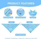 Dog Birthday Bandana Boy for Small Dogs, Reversible 2 Patterns in 1, Happy - Image 3