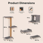 FUKUMARU Cat Wall Shelves, Stable & Safe 4 in 1 Cat Wall Mounted Furniture Set - Image 5