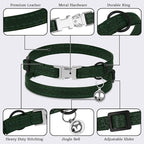 Leather Cat Collar with Buckle and Removable Bell - Image 5
