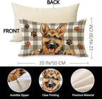 German Shepherd Dog Lumbar Decorative Throw Pillow Cover 12x20, Rectangular Paw - Image 3