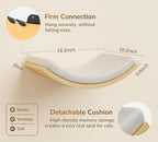 Wood Cat Wall Shelf with Soft Foam Cushion, Curved Cats Wall Bed - Image 5