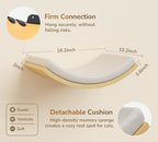 Cat Wall Shelf with Curved Hammock Bed, Wall Mounted Cat Perch with Beige Soft - Image 5