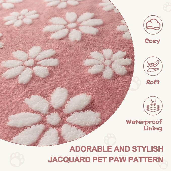 Waterproof Blanket for Dog Puppy Cat, Cute 3D Textured Flower Dog Blanket for - Image 5
