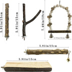 5Pcs Natural Wooden Bird Perch Set – Parrot Perch Toys, Bird Cage Perches - Image 2