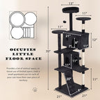 Heavy Duty Cat Tree Tower, Cat Condo, Hanging Ball, Dark Grey - Image 7