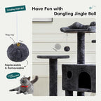 DUMOS 54-inch Indoor Cat Tree Tower –Multi-Level Pet House - Image 4