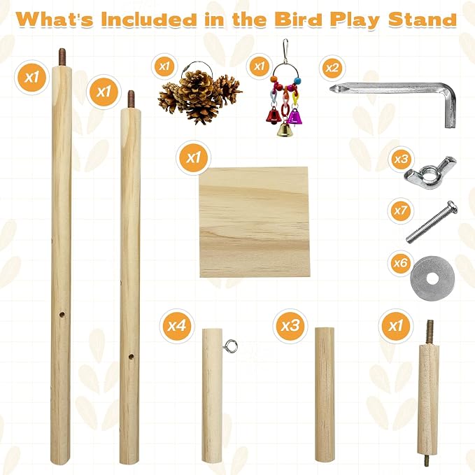 PINVNBY 3 PCS Wooden Small Bird Playground - Image 3