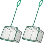 Pawfly Aquarium Fish Net with Braided Metal Handle Square Net with Soft Fine by Pawfly