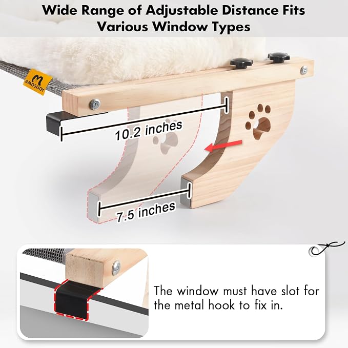 AMOSIJOY Cat Sill Window Perch Sturdy Hammock Seat - Image 5