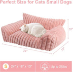 Cute Cat Couch Bed for Indoor Cats, Fluffy Pet Cat Sofa - Image 5