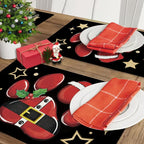 Christmas Dog Cat Paw Prints Placemats Set of 4, Xmas Stars Dining Place Mats - Image 6