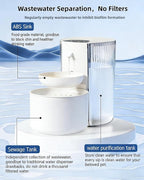 Wireless Cat Water Fountain No Filters, 3.5L Automatic Wastewater Separation - Image 4