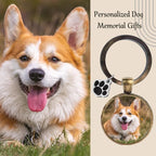 Custom Pet Photo Keychain Personalized Photo Pawprint Dog Tag Keychain Engraved - Image 3
