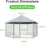 12x12 Outdoor Dog Kennel Outside Heavy Duty Dog Enclosure - Image 6